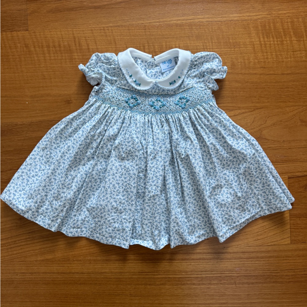 Luli & Me Blue Floral Baby Formal Dress